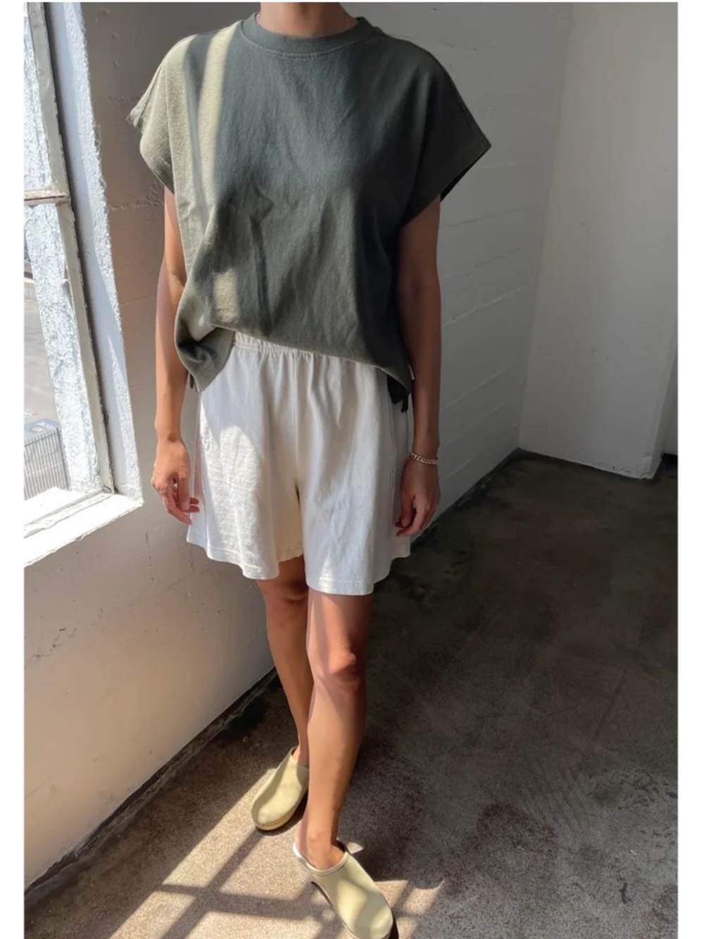 White Elastic-Waist Mini Shorts - Casual Everyday